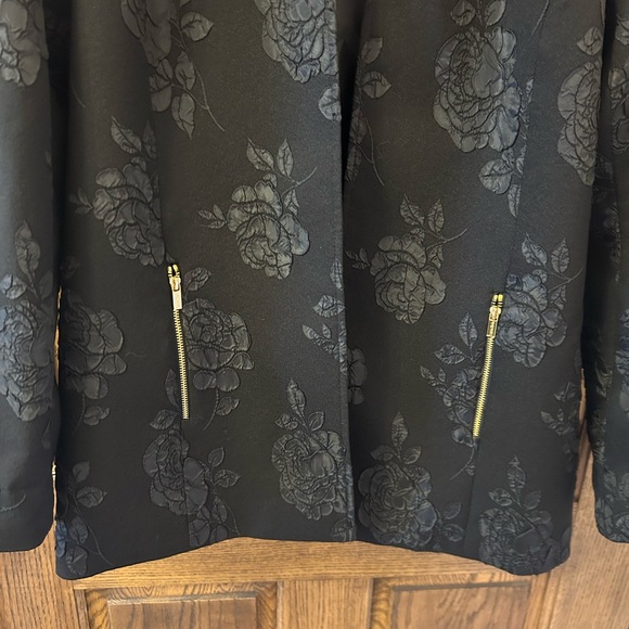 Calvin Klein Black Floral Women's Blazer Jacket Size 10 - Picture 3 of 7
